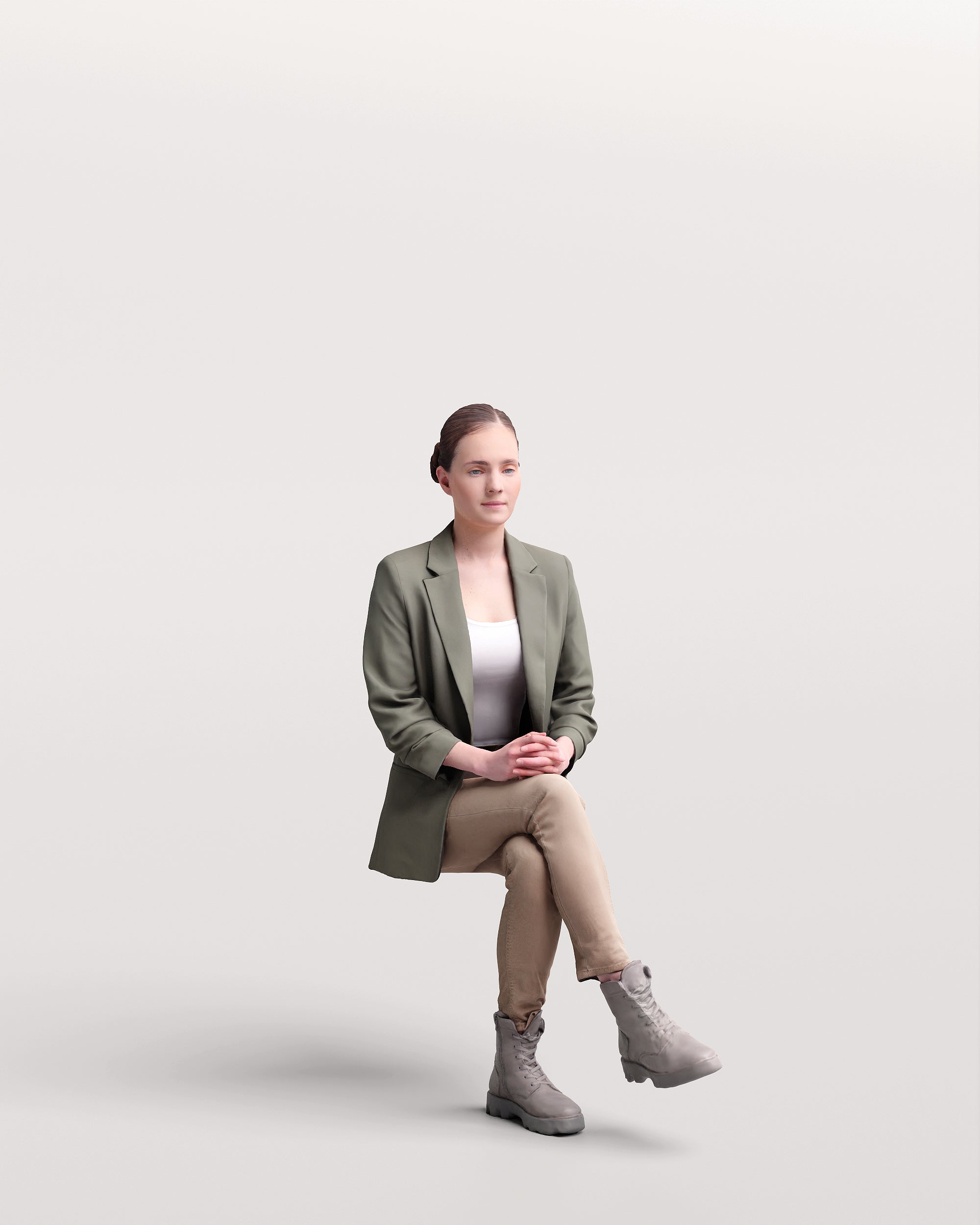 Posed 3D Model of Aga 3 (Sitting)