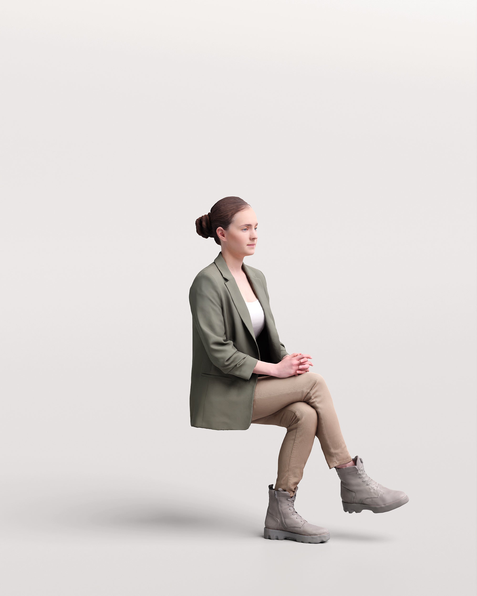 Posed 3D Model of Aga 3 (Sitting)
