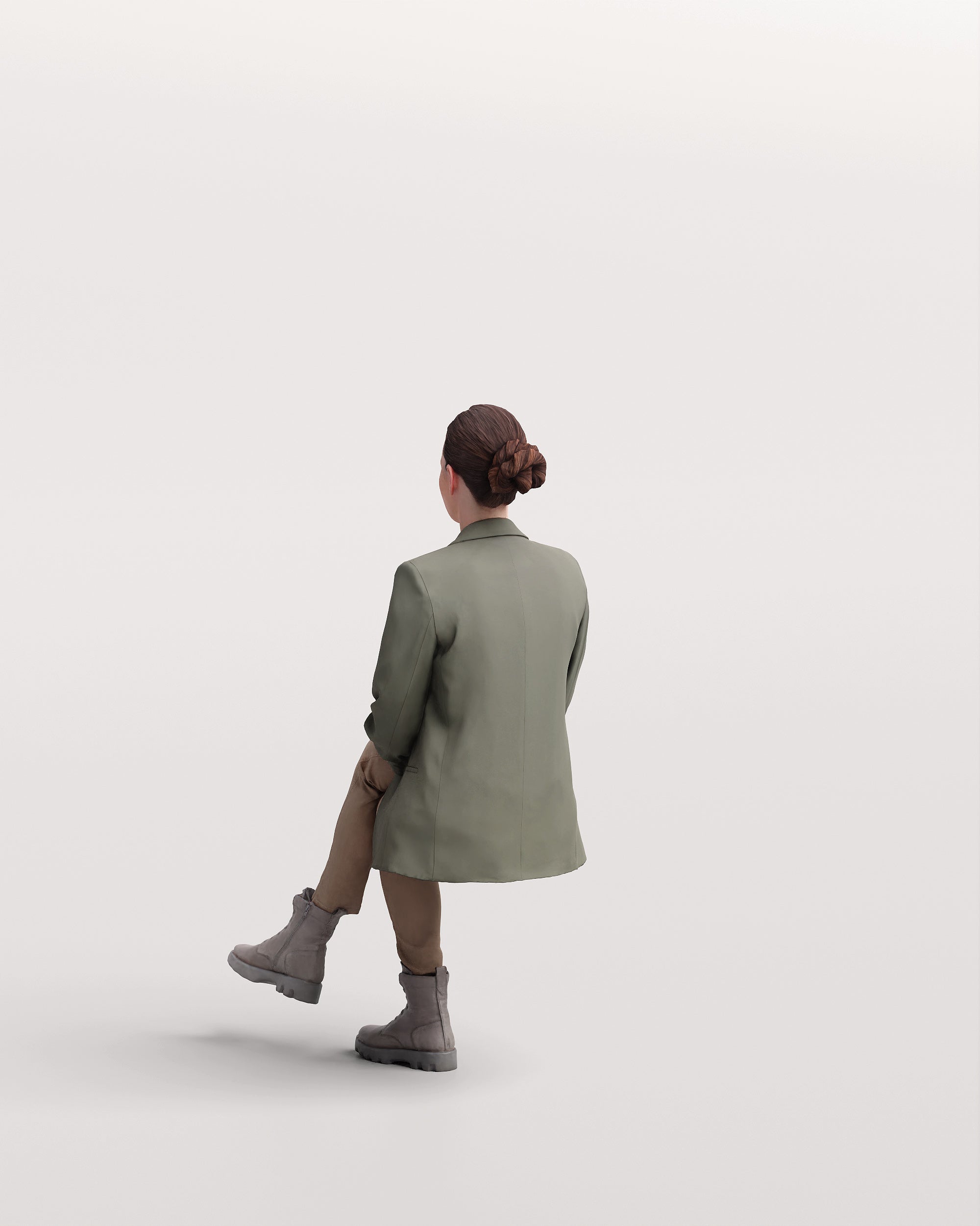 Posed 3D Model of Aga 3 (Sitting)