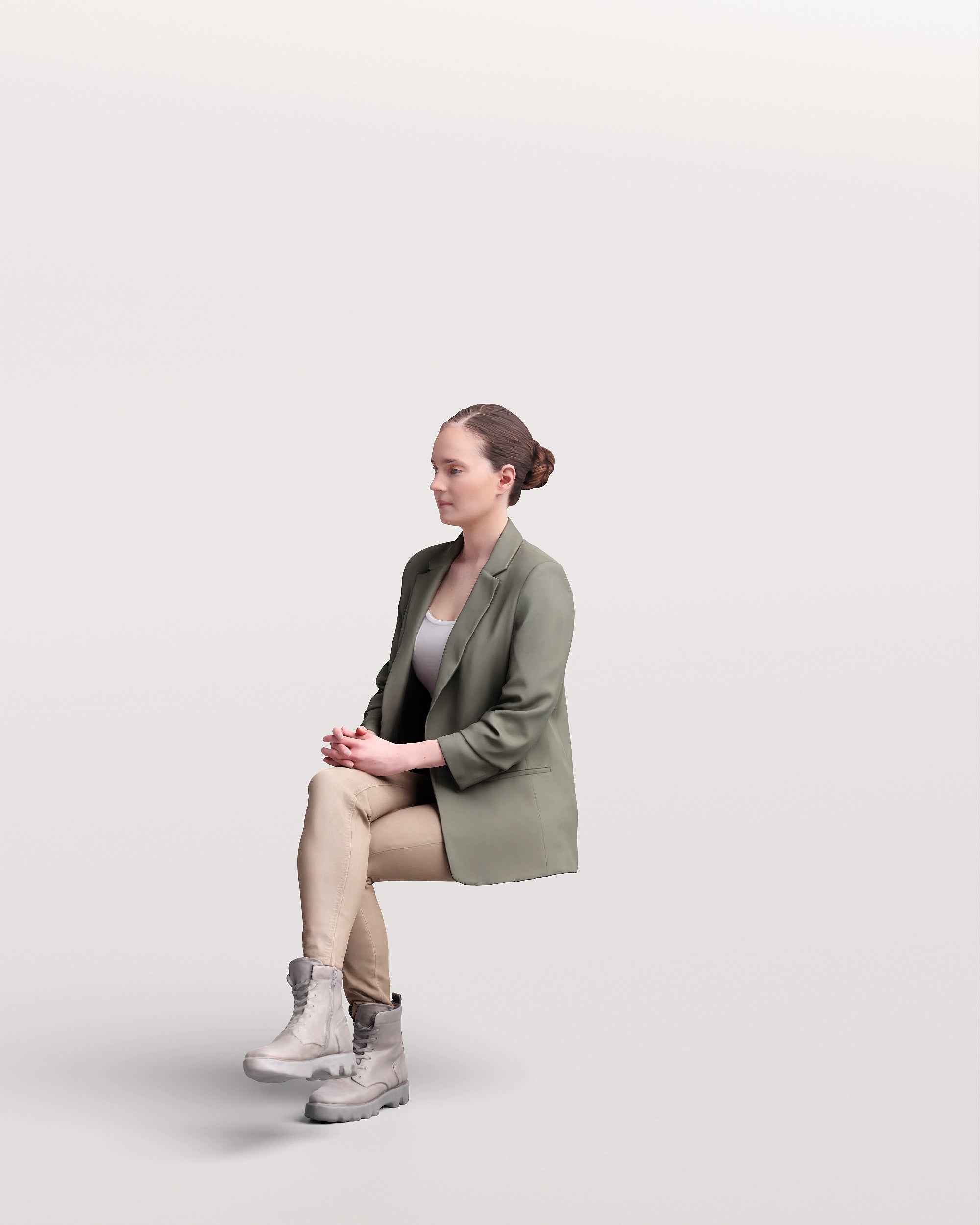 Posed 3D Model of Aga 3 (Sitting)