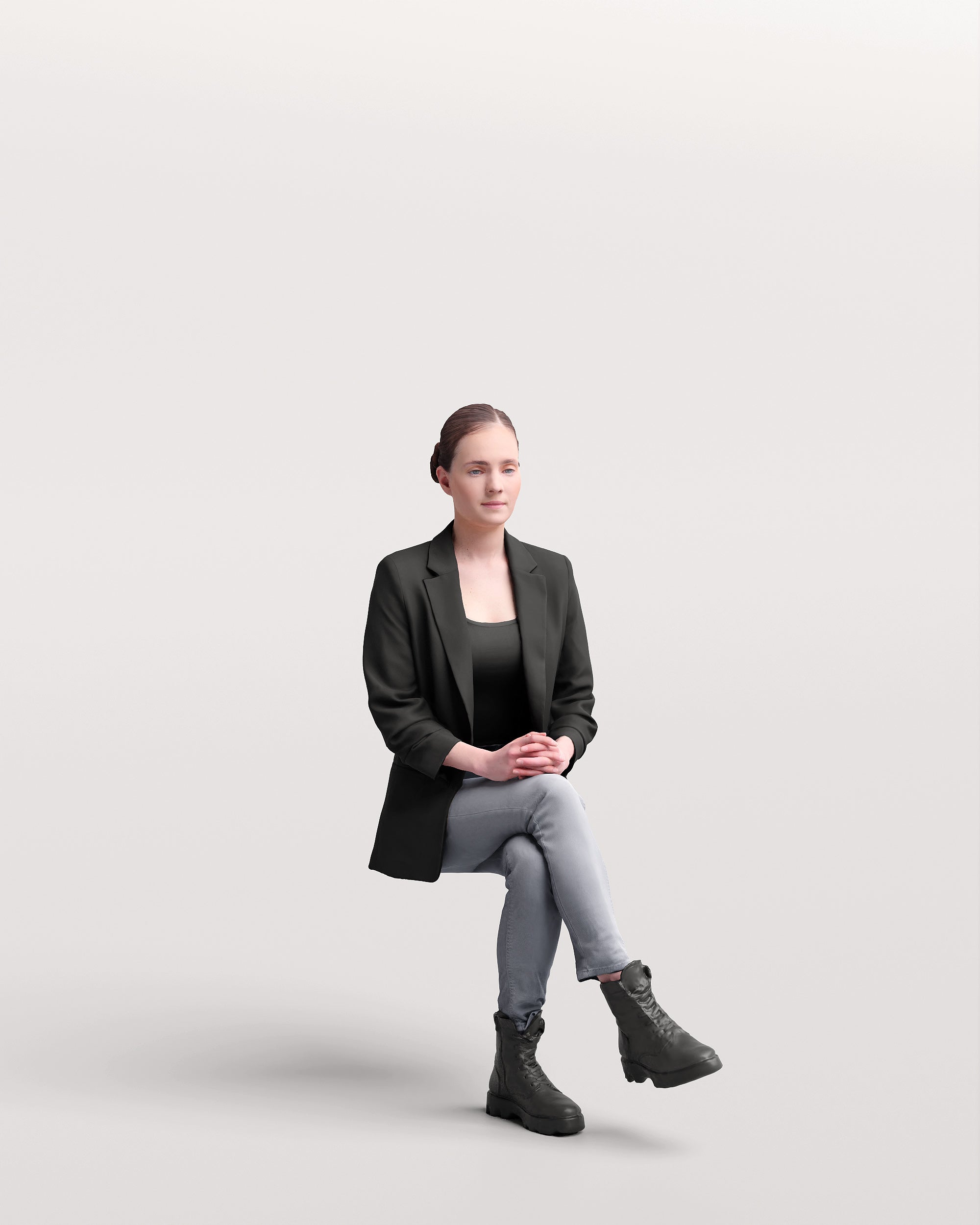 Posed 3D Model of Aga 3 (Sitting)
