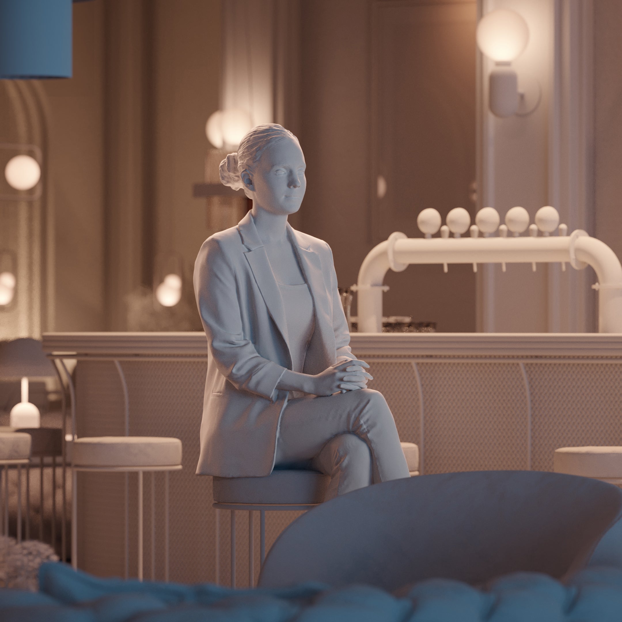 Posed 3D Model of Aga 3 (Sitting)