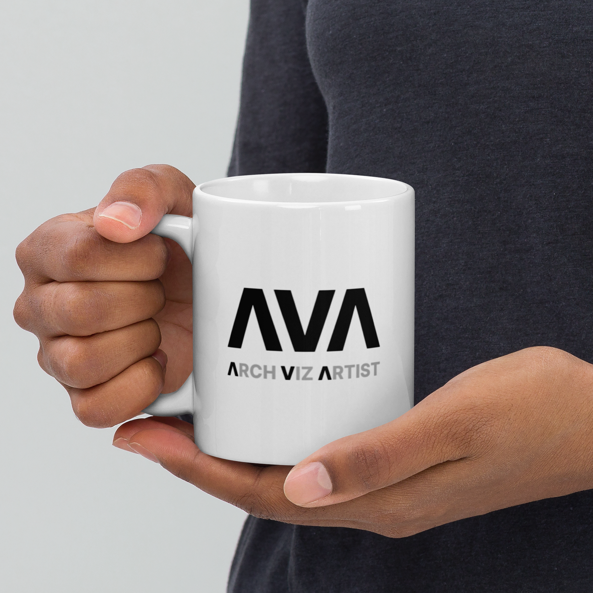 AVA White glossy mug