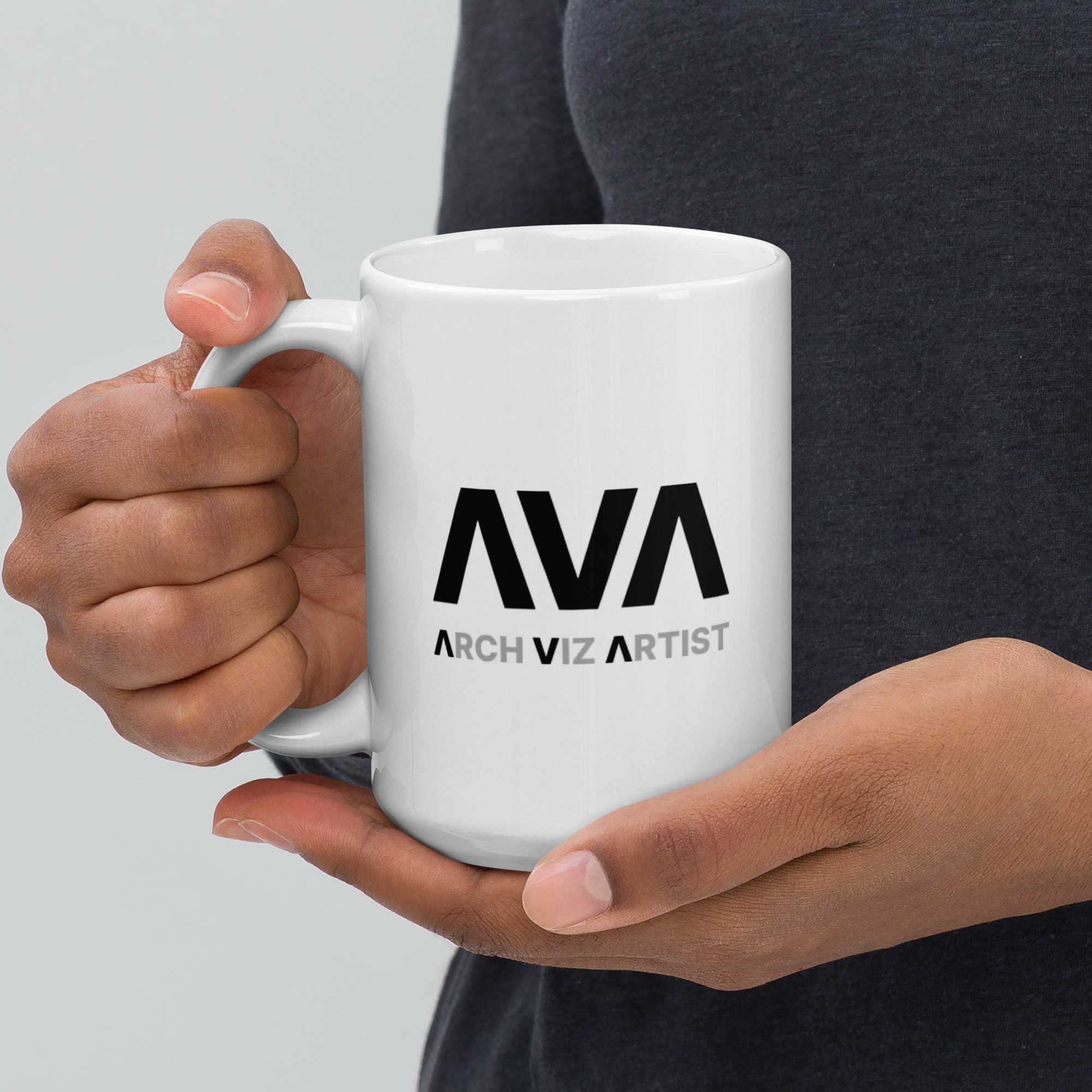 AVA White glossy mug
